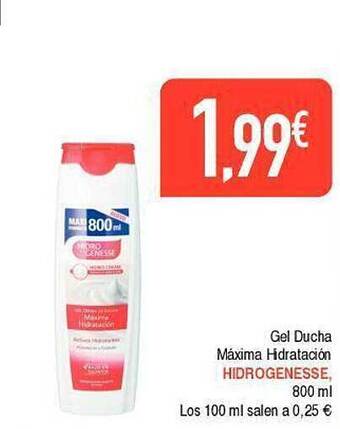 Masymas Gel ducha máxima hidratación hidrogenesse oferta