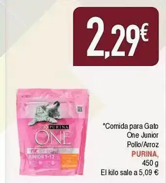 Masymas Comida para gato one junior pollo o arroz purina oferta