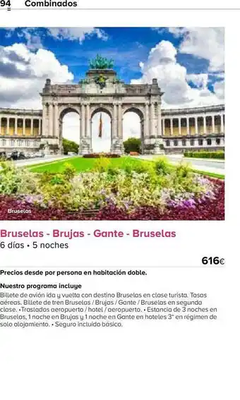 Viajes El Corte Inglés Bruselas - brujas - gante - bruselas oferta