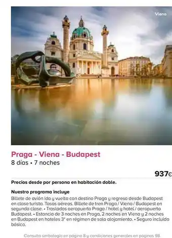 Viajes El Corte Inglés Praga - viena - budapest oferta