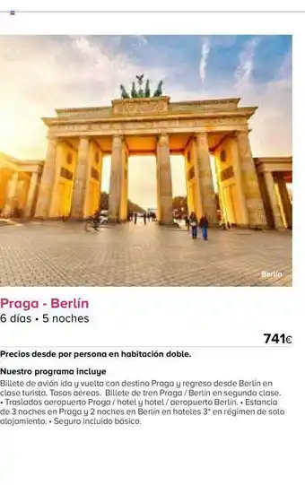 Viajes El Corte Inglés Praga - berlín oferta