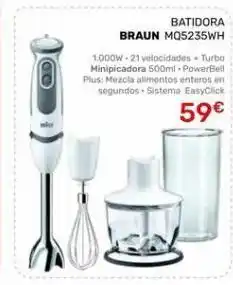 Cenor Co batidora braun mq5235wh 1.000w 21 velocidades + turbo minipicadora 500ml - powerbell plus: mezcla alimentos enteros en oferta