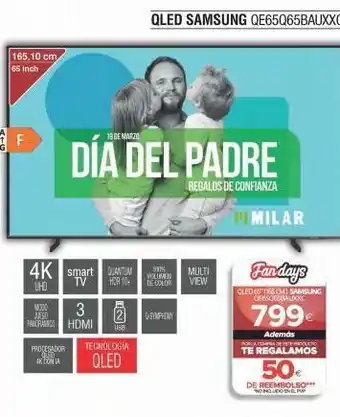 Milar 165,10 cm 65 inch f modo 3 aego 2 panorami hdmi 158 procesador tecnología qled oled 4k conta 19 de marzo día del pa oferta