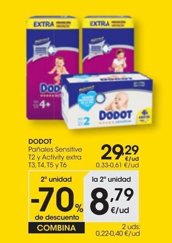 Eroski Dodot pañal activity extra t4 52 uds oferta