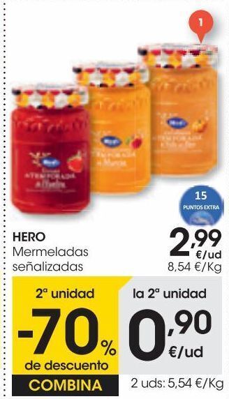 Eroski Hero mermelada de fresas de temporada 350 g oferta
