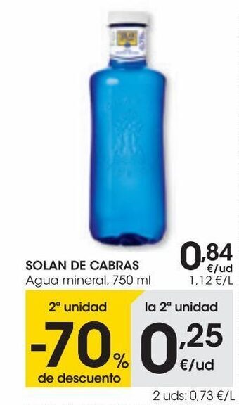 Eroski Solan de cabras agua mineral 750 ml oferta