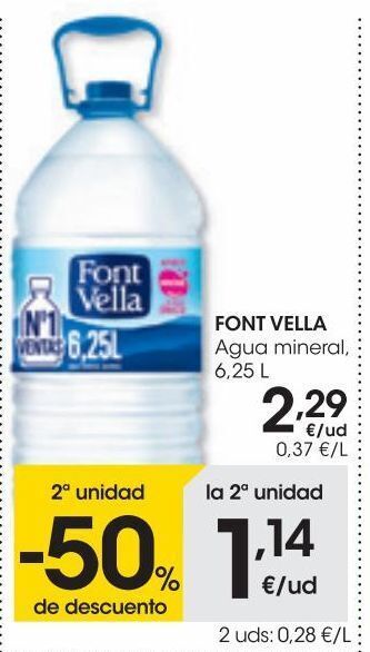Eroski Font vella agua mineral 6,25 l oferta