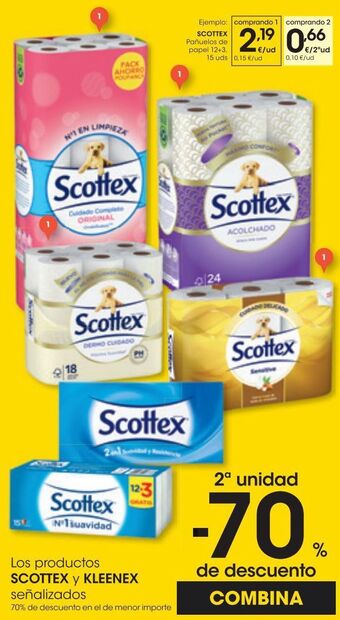 Eroski Scottex faciales 3 capas 70 uds oferta