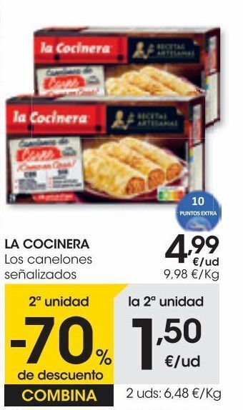 Eroski La cocinera canelones de carne 500 g oferta
