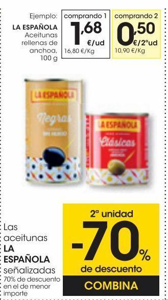 Eroski La española aceitunas rellenas de anchoa 100 g oferta