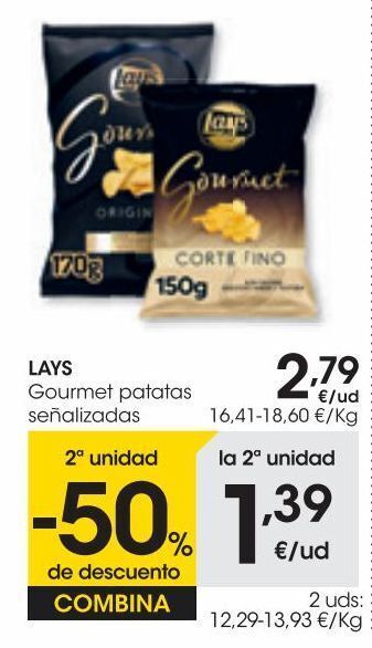 Eroski Lays patatas gourmet finas 150 g oferta