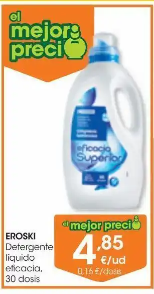 Eroski Eroski detergente liquido eficacia  30 dosis oferta