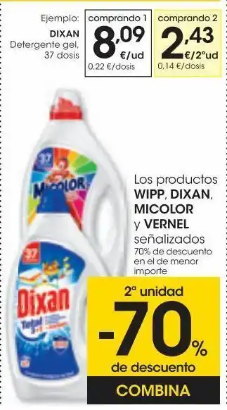 Eroski Dixan detergente gel 37do oferta
