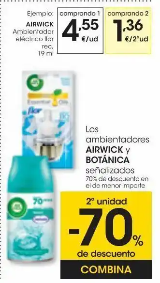 Eroski Airwick ambientador eléctrico flor rec 19 ml oferta
