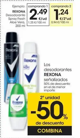 Eroski Rexona desodorante spray fresh aloe vera 200 ml oferta