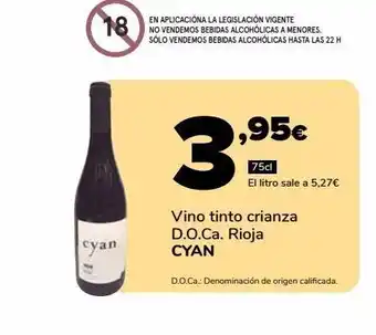 Supeco Vino tinto crianza d.o.ca. rioja cyan oferta