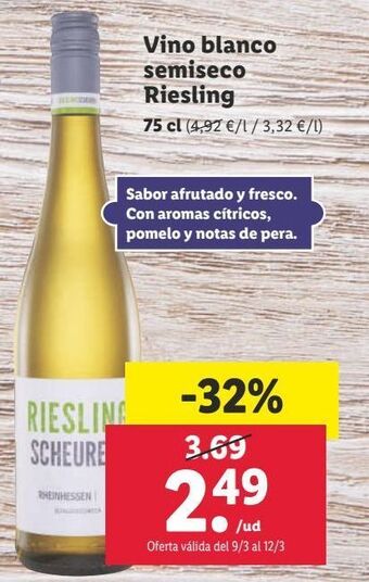 Lidl Vino blanco oferta