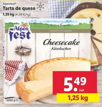 Lidl Tarta de queso alpenfest oferta