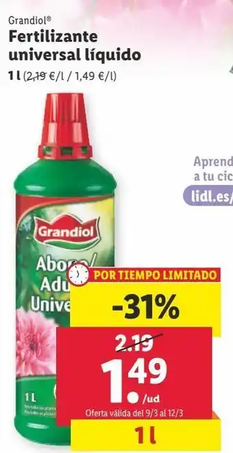 Lidl Fertilizante universal grandiol oferta