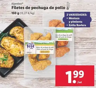 Lidl Filetes de pollo alpenfest oferta