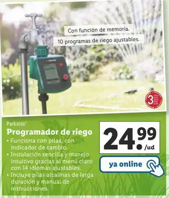Lidl Programador de riego parkside oferta