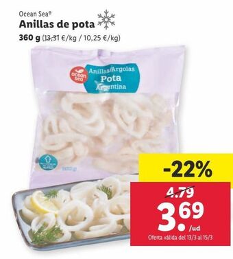 Lidl Anillas de calamar ocean sea oferta