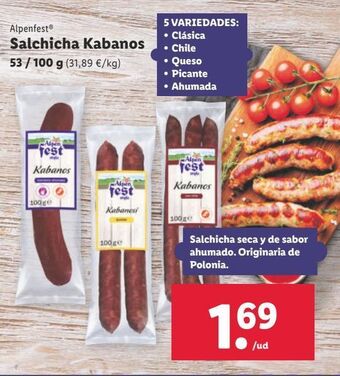 Lidl Salchichas alpenfest oferta