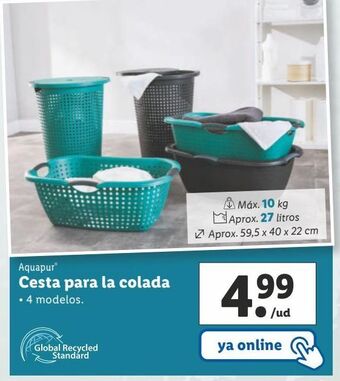 Lidl Cesta para ropa aquapur oferta