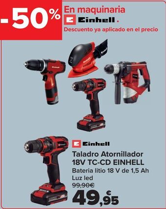 Carrefour Einhell taladro atornillador 18v tc-cd einhell oferta