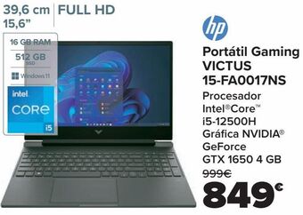 Carrefour Hp portátil gaming victus 15-fa0017ns oferta