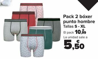 Carrefour Pack 2 bóxer punto hombre oferta