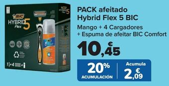 Carrefour Pack afeitado hybrid flex 5 bic oferta