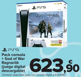 Carrefour Ps5 pack consola + god of war ragnarök (juego digital descargable) oferta