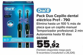 Carrefour Oral-b pack duo cepillo dental eléctrico pro1 - 790 oferta