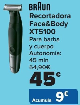 Carrefour Braun recortadora face&body xt5100 oferta
