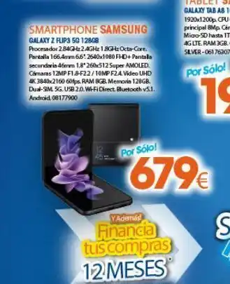 Master Cadena Smartphone samsung galaxy z flip3 5g 128gb procesador 2.84ghz 2.4ghz 1.8ghz octa-core. pantalla 166-4mm 6.62640x1080 fhd+pa oferta
