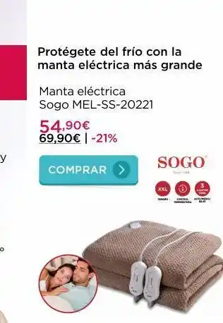 La tienda en casa Manta eléctrica oferta