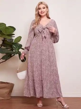 Shein Shein vestidos tallas grandes volante rígido floral de margarita bohemio oferta