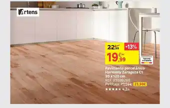 Leroy Merlin Pavimento porcelánico harmony zaragoza c1 20 x 130 cm artens oferta