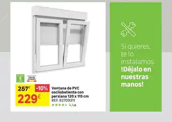 Leroy Merlin Ventana de pvc oscilobatiente con persiana 120 x 115cm oferta