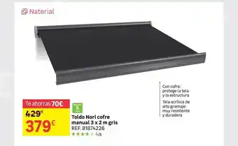 Leroy Merlin Toldo nori cofre manual 3 x 2 m gris naterial oferta