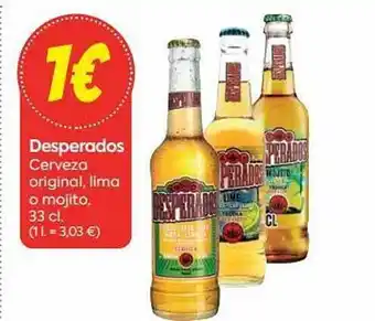 Suma Supermercados Desperados cerveza original, lima o mojito oferta