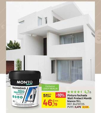 Leroy Merlin Pintura fachada wall protect montó blanco 15l oferta