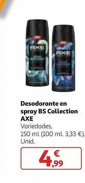 Alcampo Desodorante en spray bs collection axe oferta