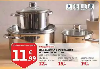 Alcampo Magefesa olla, cacerola o cazo de acero inoxidable modelo dux oferta