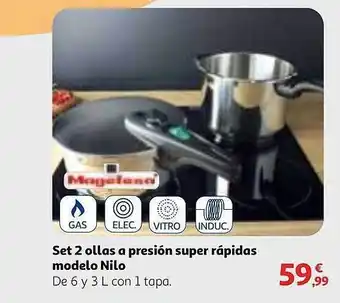 Alcampo Set 2 ollas a presión super rápidas modelo nilo magefesa oferta