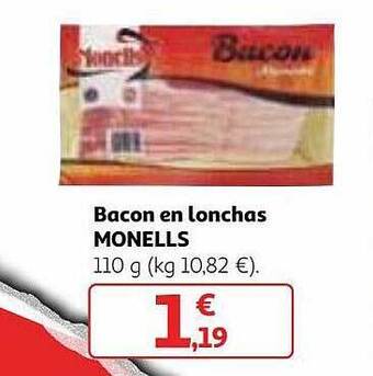 Alcampo Bacon en lonchas monells oferta