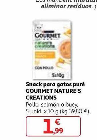 Alcampo Snack para gatos puré gourmet nature's creations oferta