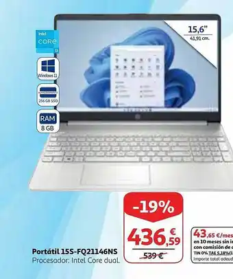 Alcampo Portátil 15s-fq21146ns oferta
