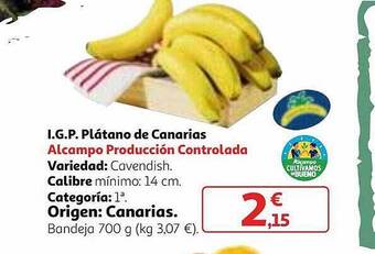 Alcampo I.g.p. plátano de canarias oferta